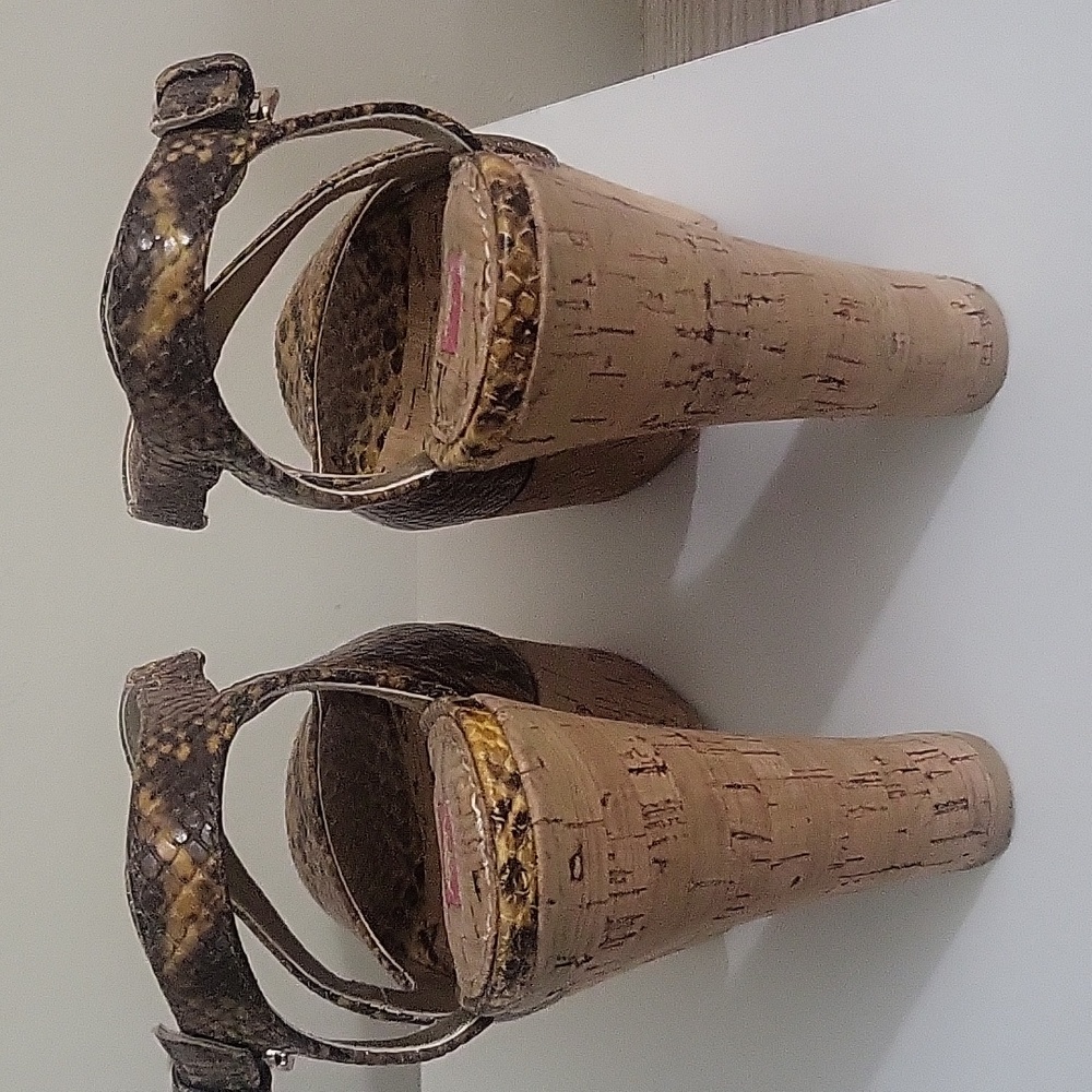 Elaine Turner Python Wedge Sandals - image 2